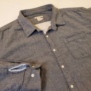 Carbon2Cobalt Men's Size XL Double Layer‎ Long Sleeve Button Front Shirt Gray